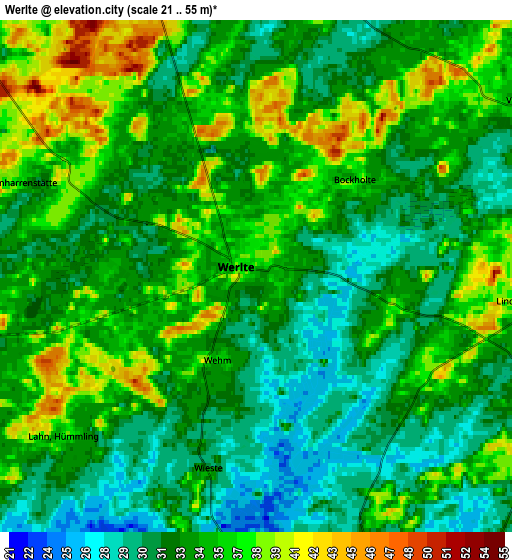 Zoom OUT 2x Werlte, Germany elevation map