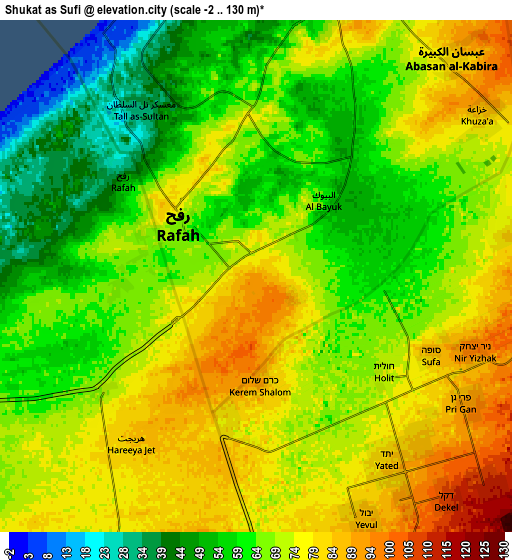 Zoom OUT 2x Shūkat aş Şūfī, Palestinian Territory elevation map