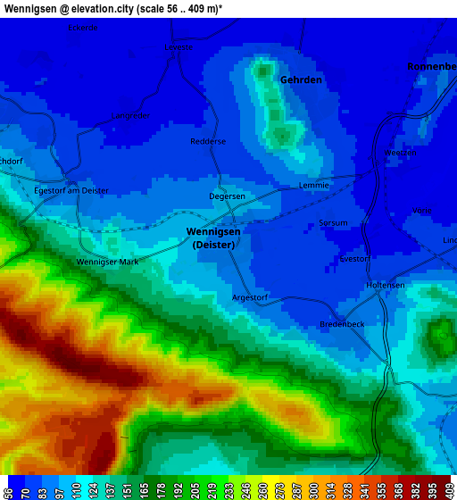 Zoom OUT 2x Wennigsen, Germany elevation map