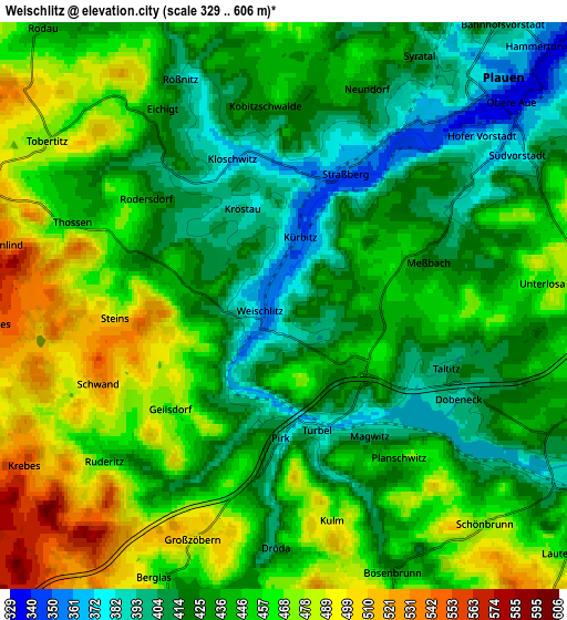 Zoom OUT 2x Weischlitz, Germany elevation map