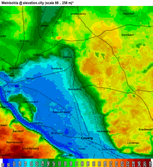 Zoom OUT 2x Weinböhla, Germany elevation map