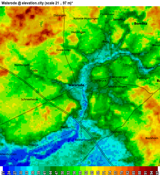 Zoom OUT 2x Walsrode, Germany elevation map