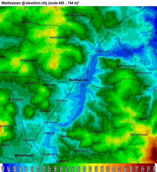 Zoom OUT 2x Waldsassen, Germany elevation map