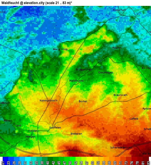 Zoom OUT 2x Waldfeucht, Germany elevation map