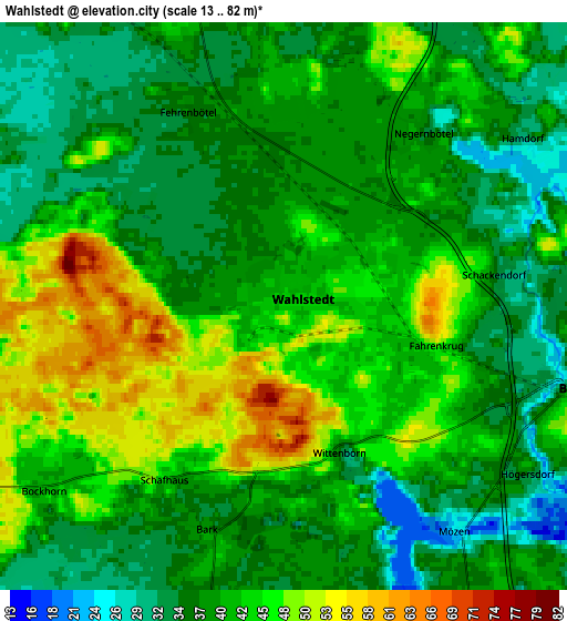 Zoom OUT 2x Wahlstedt, Germany elevation map