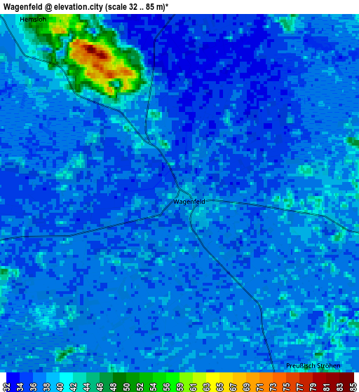 Zoom OUT 2x Wagenfeld, Germany elevation map