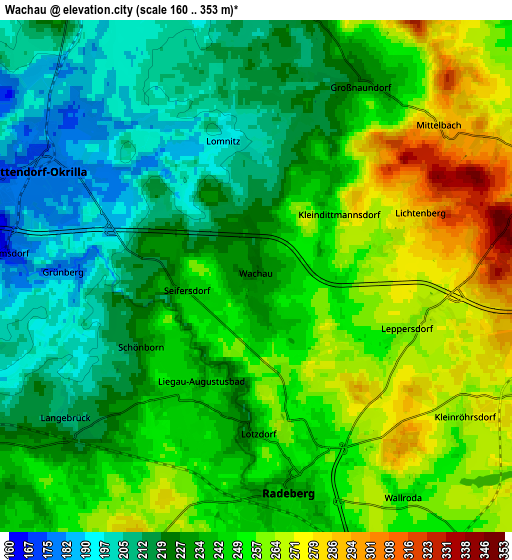 Zoom OUT 2x Wachau, Germany elevation map