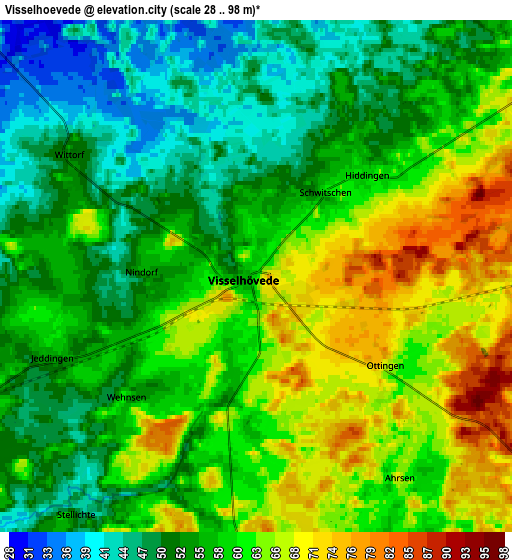 Zoom OUT 2x Visselhövede, Germany elevation map