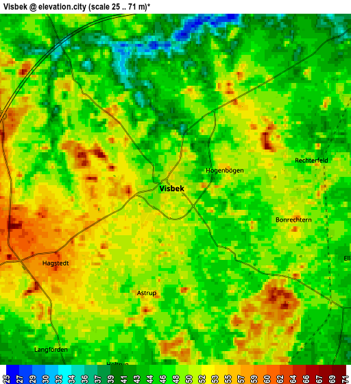 Zoom OUT 2x Visbek, Germany elevation map