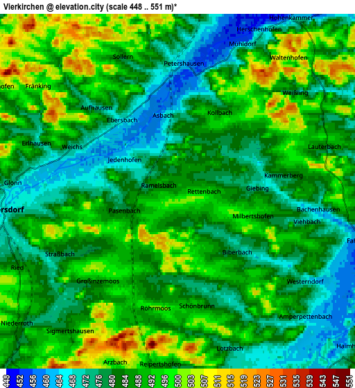 Zoom OUT 2x Vierkirchen, Germany elevation map