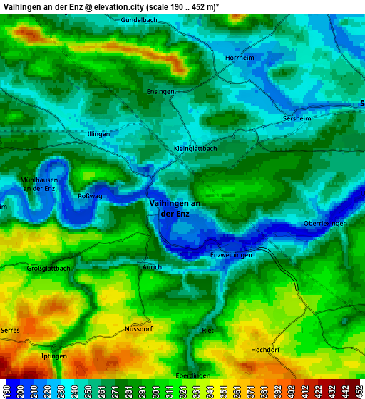 Zoom OUT 2x Vaihingen an der Enz, Germany elevation map