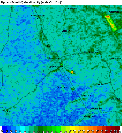 Zoom OUT 2x Upgant-Schott, Germany elevation map