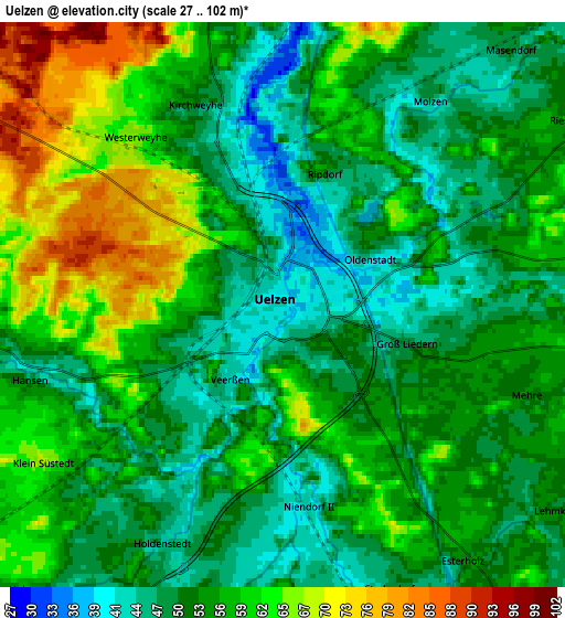 Zoom OUT 2x Uelzen, Germany elevation map