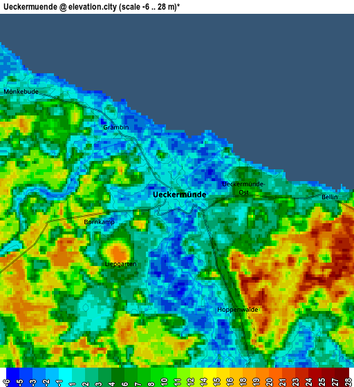 Zoom OUT 2x Ueckermünde, Germany elevation map