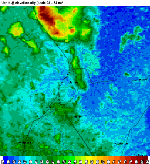 Zoom OUT 2x Uchte, Germany elevation map