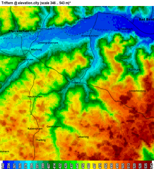 Zoom OUT 2x Triftern, Germany elevation map