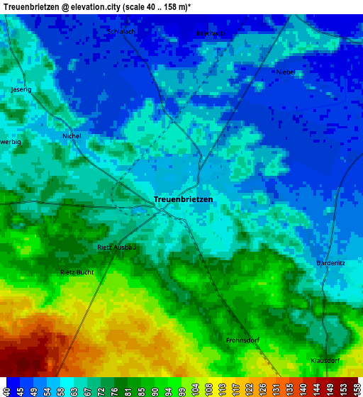 Zoom OUT 2x Treuenbrietzen, Germany elevation map