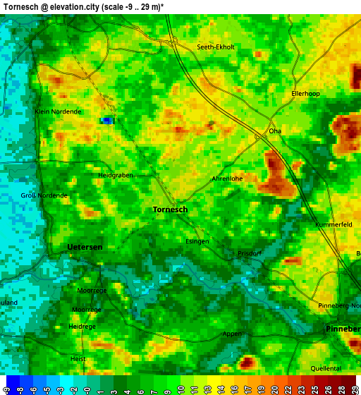 Zoom OUT 2x Tornesch, Germany elevation map