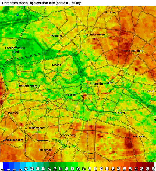 Zoom OUT 2x Tiergarten, Germany elevation map