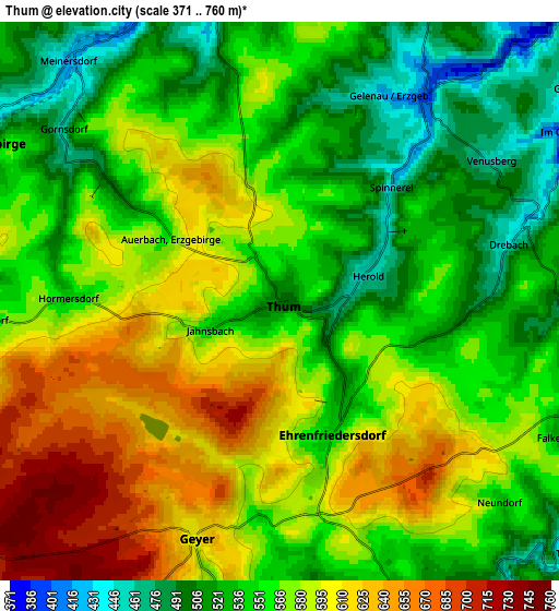 Zoom OUT 2x Thum, Germany elevation map