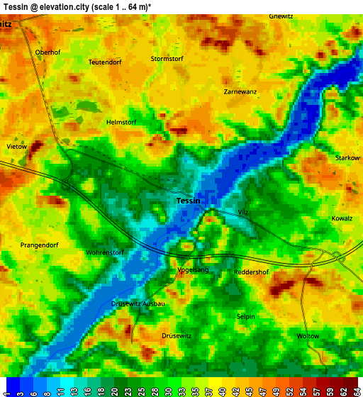 Zoom OUT 2x Tessin, Germany elevation map