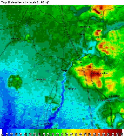 Zoom OUT 2x Tarp, Germany elevation map