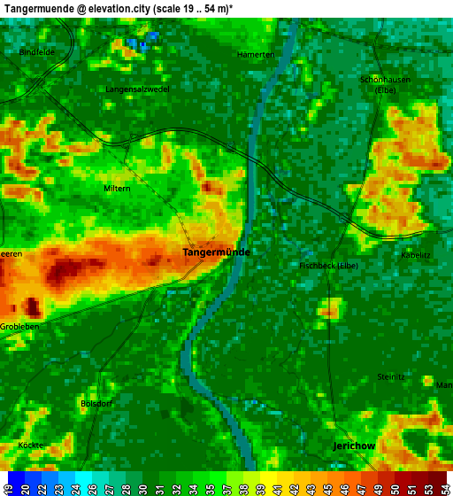 Zoom OUT 2x Tangermünde, Germany elevation map