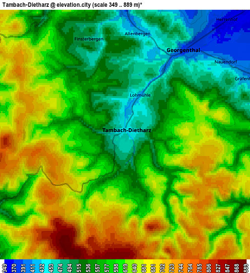 Zoom OUT 2x Tambach-Dietharz, Germany elevation map