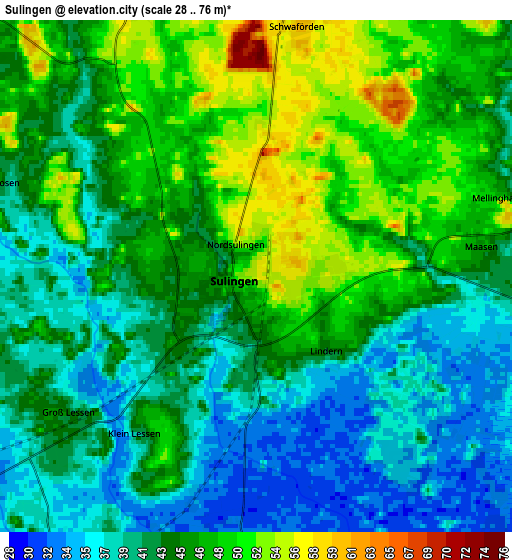 Zoom OUT 2x Sulingen, Germany elevation map