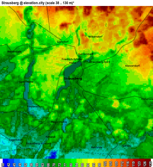 Zoom OUT 2x Strausberg, Germany elevation map