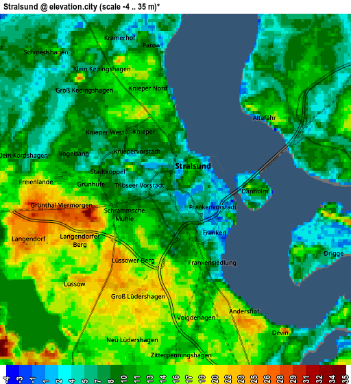 Zoom OUT 2x Stralsund, Germany elevation map