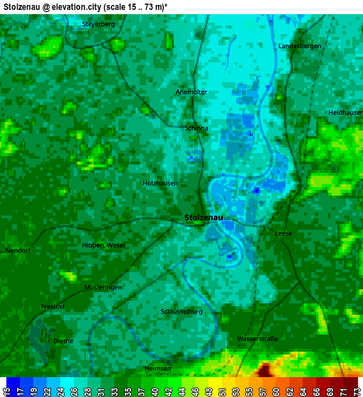 Zoom OUT 2x Stolzenau, Germany elevation map