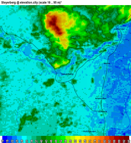 Zoom OUT 2x Steyerberg, Germany elevation map