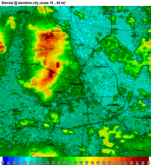 Zoom OUT 2x Stendal, Germany elevation map