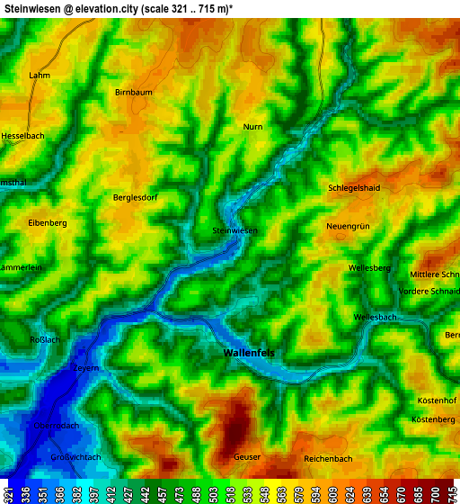 Zoom OUT 2x Steinwiesen, Germany elevation map