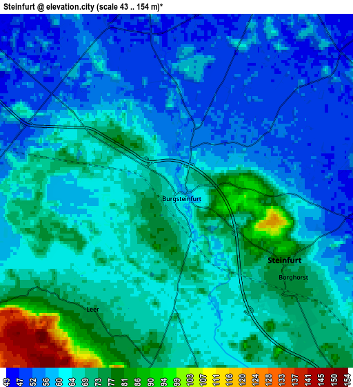 Zoom OUT 2x Steinfurt, Germany elevation map