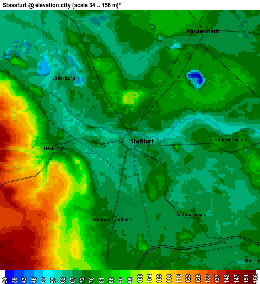 Zoom OUT 2x Staßfurt, Germany elevation map