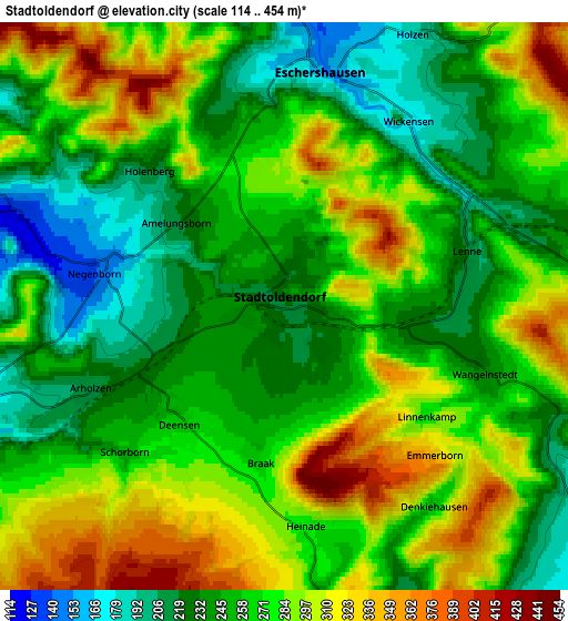 Zoom OUT 2x Stadtoldendorf, Germany elevation map