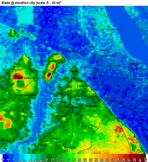 Zoom OUT 2x Stade, Germany elevation map