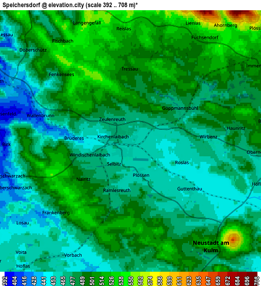 Zoom OUT 2x Speichersdorf, Germany elevation map