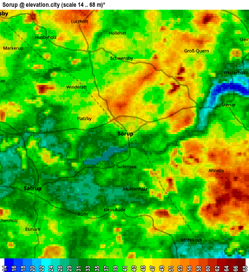 Zoom OUT 2x Sörup, Germany elevation map