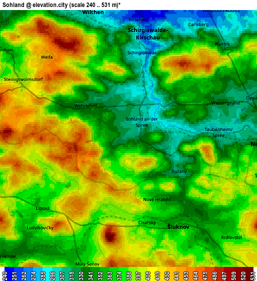 Zoom OUT 2x Sohland, Germany elevation map