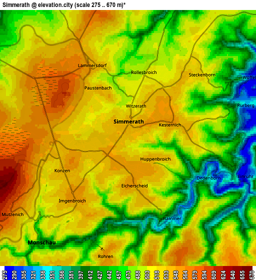 Zoom OUT 2x Simmerath, Germany elevation map