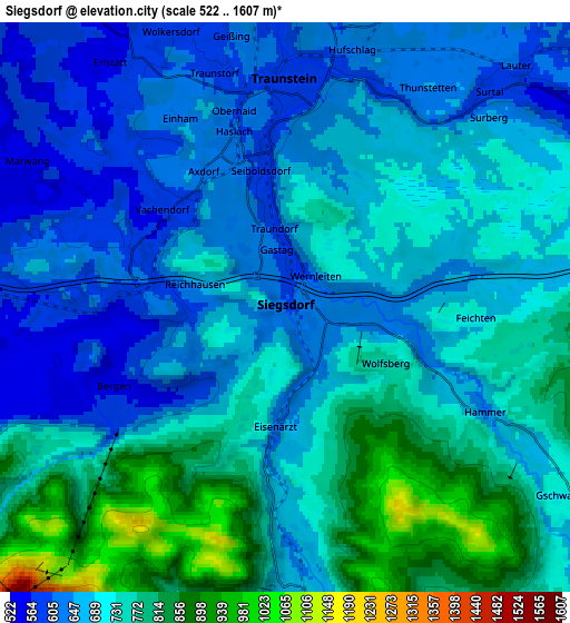 Zoom OUT 2x Siegsdorf, Germany elevation map