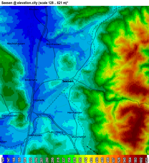 Zoom OUT 2x Seesen, Germany elevation map