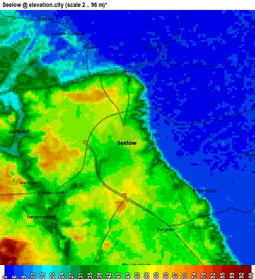 Zoom OUT 2x Seelow, Germany elevation map