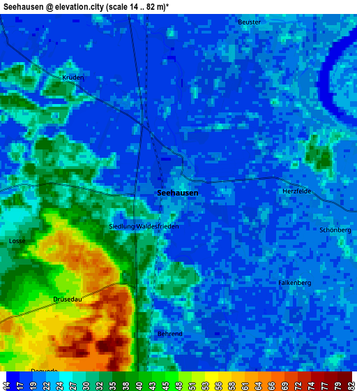 Zoom OUT 2x Seehausen, Germany elevation map