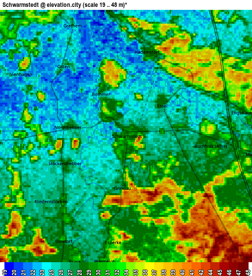 Zoom OUT 2x Schwarmstedt, Germany elevation map