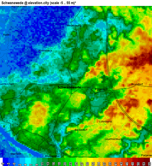 Zoom OUT 2x Schwanewede, Germany elevation map