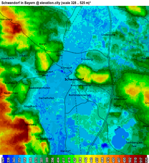 Zoom OUT 2x Schwandorf in Bayern, Germany elevation map